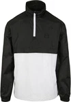 URBAN CLASSICS Herren Stand Up Collar Pull Over Jacket (1-St) Schwarz/Weiß/Dunkelgrau