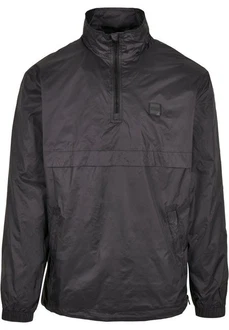 URBAN CLASSICS Herren Stand Up Collar Pull Over Jacket (1-St) Dunkelgrau/Grau/Schwarz