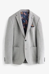 Next Sakko Slim Fit aus strukturiertem Jersey Grau/Hellgrau