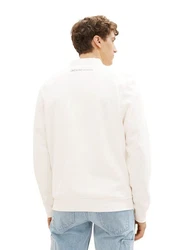 TOM TAILOR Denim Sweatjacke Bomber Weiß/Beige