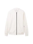 TOM TAILOR Denim Sweatjacke Bomber Weiß/Beige