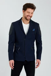 Ron Tomson Outdoorjacke Biker Optik (1-St) Dunkelblau/Pastell/Hellblau/Blau