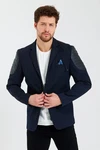 Ron Tomson Outdoorjacke Biker Optik (1-St) Dunkelblau/Pastell/Hellblau/Blau