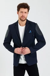 Ron Tomson Outdoorjacke Biker Optik (1-St) Dunkelblau/Pastell/Hellblau/Blau