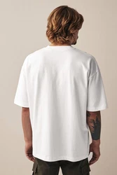 Next T-Shirt Oversized Fit T-Shirt Weiß/Grau/Creme