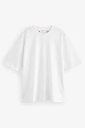 Next T-Shirt Oversized Fit T-Shirt Weiß/Grau/Creme