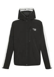 Softshelljacke Softshell-Jacke mit Blockstreifen und Retro-Patch