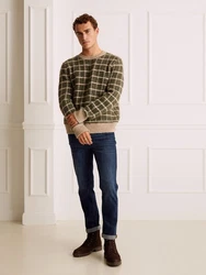 Guido Maria Kretschmer Men Strickpullover Elijah Dunkelgrün/Grau/Creme
