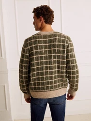 Guido Maria Kretschmer Men Strickpullover Elijah Dunkelgrün/Grau/Creme