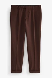 Next Anzughose Relaxed Fit Anzughose Braun/Dunkelbraun/Dunkelrot