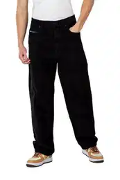 Stoffhose Hose Baggy Black Rigid Cord