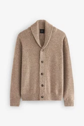 Next Strickjacke mit Schalkragen Braun/Beige