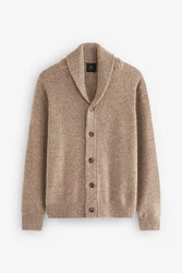 Next Strickjacke mit Schalkragen Braun/Beige