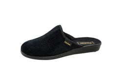 Fischer-Markenschuh Frank Pantoffel Schwarz/Dunkelblau/Blau