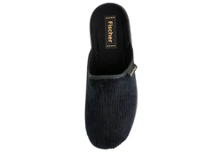 Fischer-Markenschuh Frank Pantoffel Schwarz/Dunkelblau/Blau