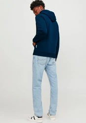 Jack & Jones Sweatshirt JORLAKEWOOD SWEAT HOOD BF LN Dunkelblau/Blau