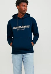 Jack & Jones Sweatshirt JORLAKEWOOD SWEAT HOOD BF LN Dunkelblau/Blau