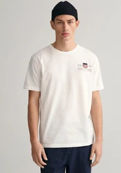 Gant T-Shirt REG ARCHIVE SHIELD EMB Weiß/Creme/Dunkelblau/Grau