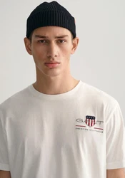 Gant T-Shirt REG ARCHIVE SHIELD EMB Weiß/Creme/Dunkelblau/Grau