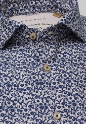 Eterna Klassische Bluse Regular Fit Upcycling Langarm Hemd (2431-18) blau/weiss (2431-18-VS)