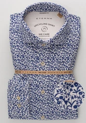 Eterna Klassische Bluse Regular Fit Upcycling Langarm Hemd (2431-18) blau/weiss (2431-18-VS)