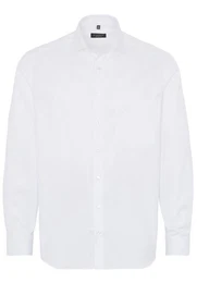 Klassische Bluse COMFORT FIT COVER SHIRT TWILL Langarm Hemd uni wei 8817-00-E19