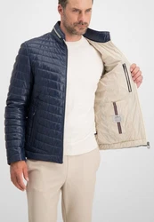 Milestone Steppjacke Damiano Lederjacke Dunkelblau/Blau/Hellblau