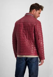 Milestone Steppjacke Damiano Lederjacke Bordeaux/Dunkelrot/Rot