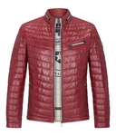 Milestone Steppjacke Damiano Lederjacke Bordeaux/Dunkelrot/Rot
