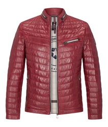 Milestone Steppjacke Damiano Lederjacke Bordeaux/Dunkelrot/Rot