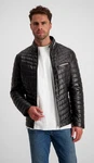 Milestone Steppjacke Damiano Lederjacke Bordeaux/Schwarz/Dunkelgrün/Grau/Dunkelgrau