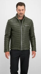 Milestone Steppjacke Damiano Lederjacke Dunkelgrün/Grün