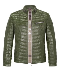 Milestone Steppjacke Damiano Lederjacke Dunkelgrün/Grün
