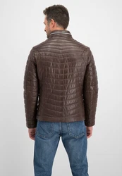 Milestone Steppjacke Damiano Lederjacke Khaki/Braun/Dunkelbraun/Dunkelrot