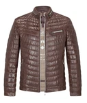 Milestone Steppjacke Damiano Lederjacke Khaki/Braun/Dunkelbraun/Dunkelrot