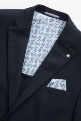 Next Sakko Slim Fit aus strukturiertem Jersey Dunkelblau/Hellblau/Blau/Grau