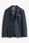 Next Sakko Slim Fit aus strukturiertem Jersey Dunkelblau/Hellblau/Blau/Grau