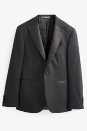 Smokingsakko Glnzende Smokingjacke aus Wollgemisch (1-tlg)