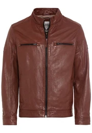 Lederjacke mit Stehkragen