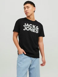 JACK & JONES Herren Jjecorp Logo Tee O-Neck Noos T-Shirt Schwarz/Hellblau