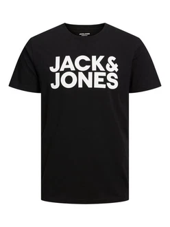 JACK & JONES Herren Jjecorp Logo Tee O-Neck Noos T-Shirt Schwarz/Hellblau