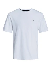 Rundhalsshirt JJEPAULOS TEE SS CREW NECK NOOS mit Logo Stickerei
