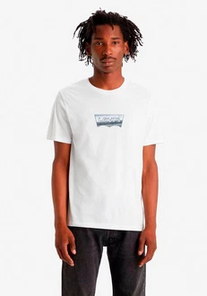 Levi's Rundhalsshirt GRAPHIC CREWNECK TEE Weiß/Hellblau/Creme