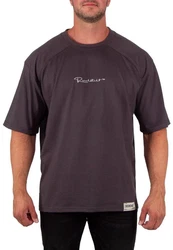 Reichstadt Oversize-Shirt mit Stitching auf der Brust Dunkelgrau