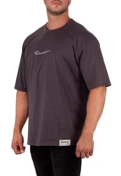 Reichstadt Oversize-Shirt mit Stitching auf der Brust Dunkelgrau