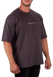 Reichstadt Oversize-Shirt mit Stitching auf der Brust Dunkelgrau