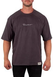 Reichstadt Oversize-Shirt mit Stitching auf der Brust Dunkelgrau