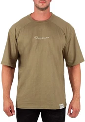 Reichstadt Oversize-Shirt mit Stitching auf der Brust Kaki