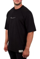 Reichstadt Oversize-Shirt mit Stitching auf der Brust Schwarz
