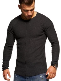 2Y Premium Strickpullover ELYAS mit abgerundetem Saum